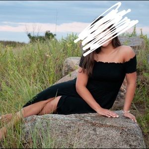 Hollister off the shoulder maxi dress